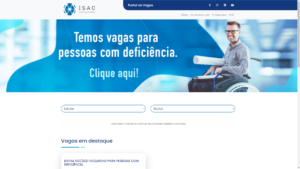 Print da página inicial do portal de vagas.