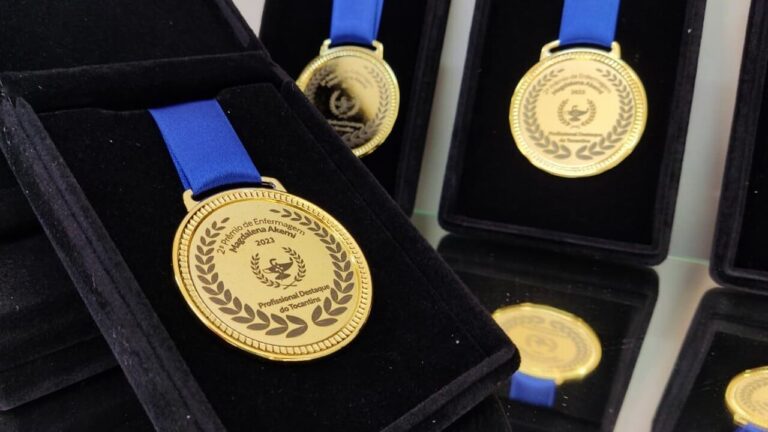 Medalhas do Prêmio Magadelena Akemi 2023 do Conselho de Enfermagem do Estado do Tocatins