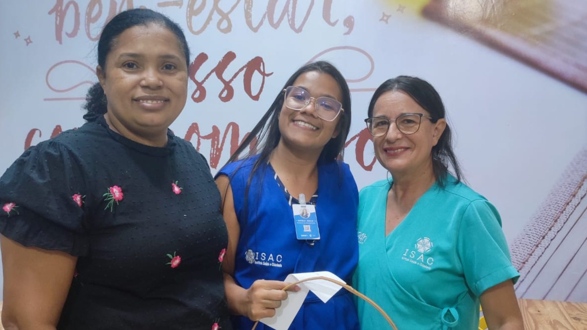 Profissionais que atuam em unidades geridas pelo ISAC no Norte e Nordeste participaram de dinâmicas de incentivo ao ambiente de trabalho seguro, colaborativo e respeitoso. (Foto: Divulgação / ISAC)